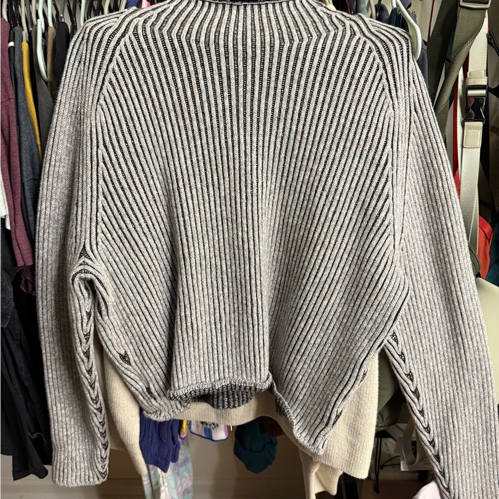 Lululemon Athletica Silver Black Cowl Neck Sweater